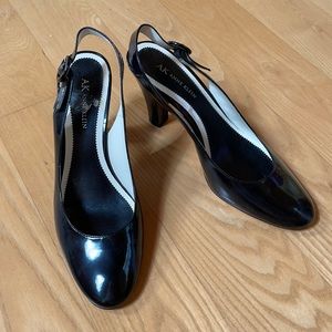 Anne Klein Aksophie Black Patent Leather Heels